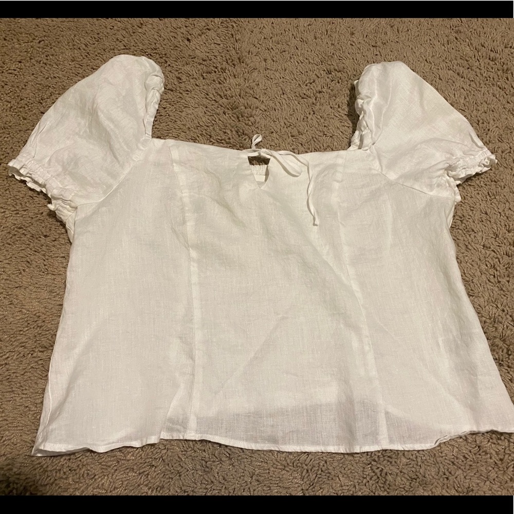 H&M Linen Peasant Blouse